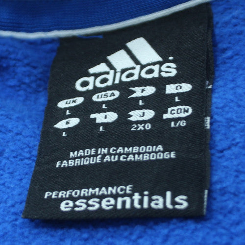 adidas Men's Blue Pullover Hoodie L Fleece Logo Sportswear