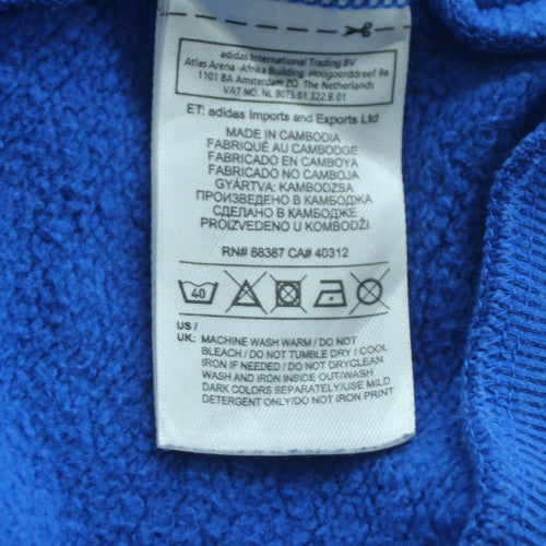 adidas Men's Blue Pullover Hoodie L Fleece Logo Sportswear