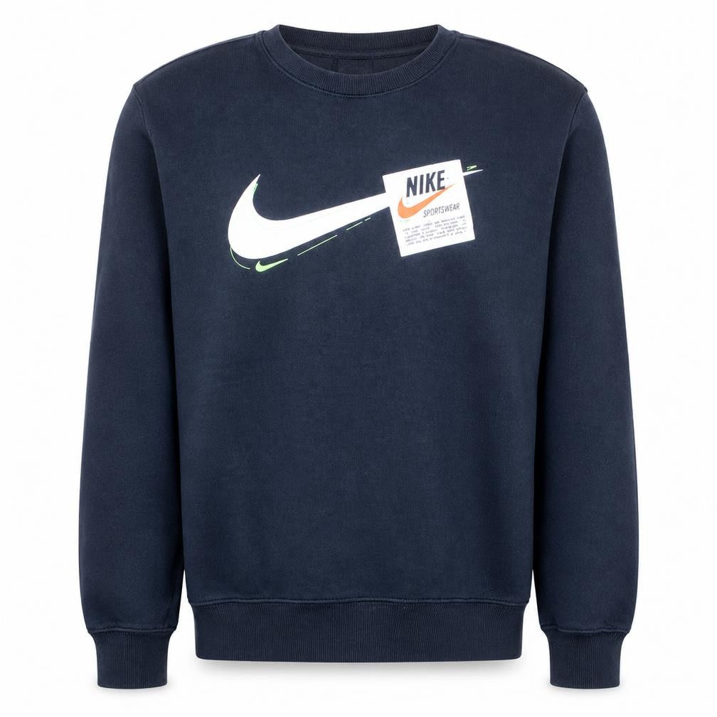 Nike Men Black Small Pullover Crew Neck Sweatshirt Graphic Logo