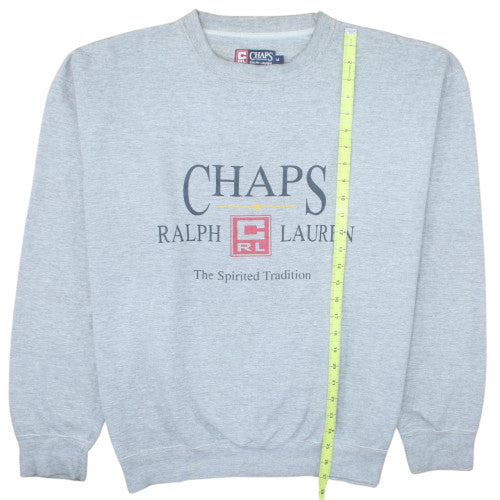Chaps Ralph Lauren Men's Grey Sweatshirt M Crew Neck Logo Pullover