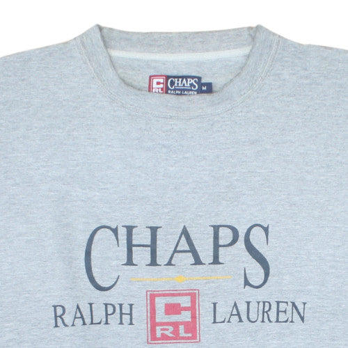 Chaps Ralph Lauren Men's Grey Sweatshirt M Crew Neck Logo Pullover