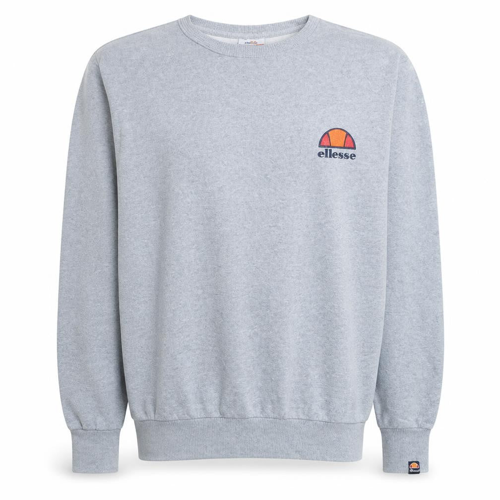 Ellesse Mens Grey Pullover Sweatshirt M Crew Neck Logo Sports Top