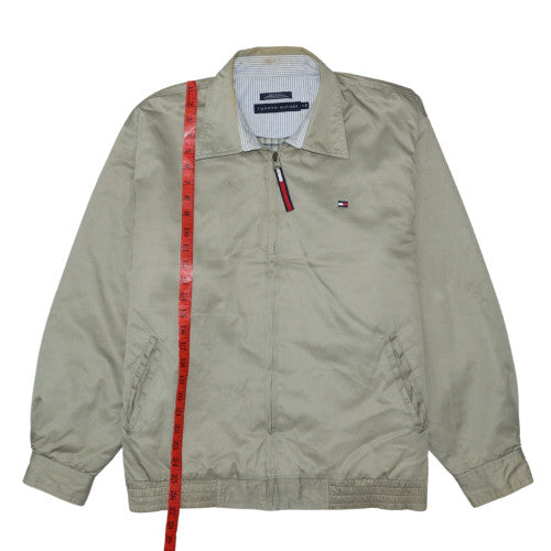 Tommy Hilfiger Men's Beige Cotton Lined Zip-Up Jacket Size L