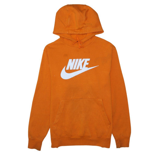 Nike Men's Orange Hoodie Large Pullover Cotton Graphic Print