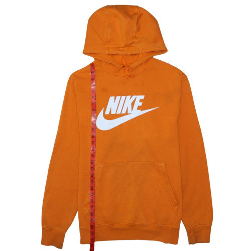 Nike Men's Orange Hoodie Large Pullover Cotton Graphic Print