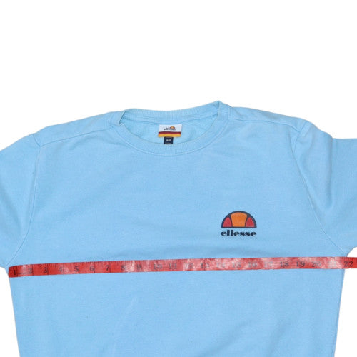 Ellesse Men's Blue Crew Neck Cotton Sweatshirt M Logo Pullover Top
