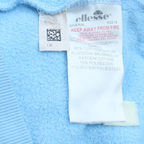 Ellesse Men's Blue Crew Neck Cotton Sweatshirt M Logo Pullover Top