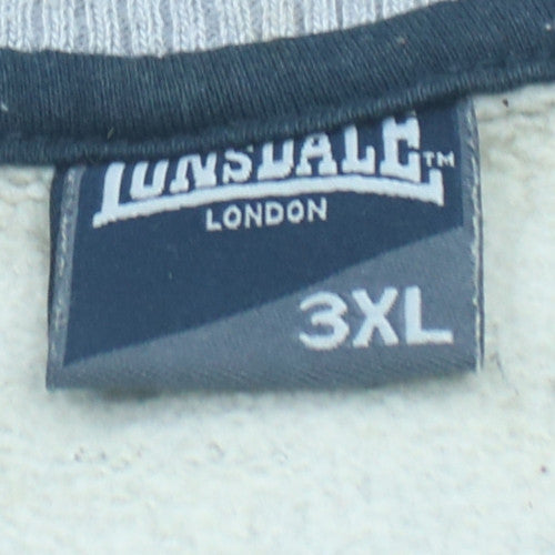Lonsdale Men’s Grey 3XL Track Jacket Full Zip Fleece Sportswear