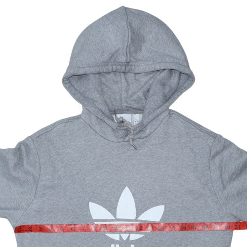 Adidas Womens Grey Hoodie Pullover Size S Trefoil Logo Casual