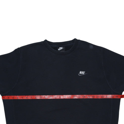 Nike Men's Black Crew Neck Sweatshirt L Classic Fleece Pullover