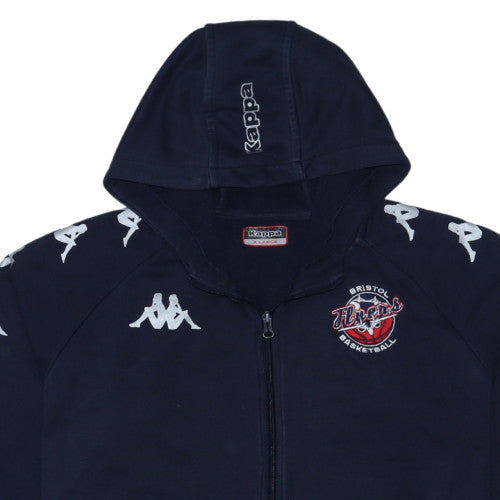 Kappa Men’s Blue Full Zip Hooded Sweatshirt XL Bristol Basketball