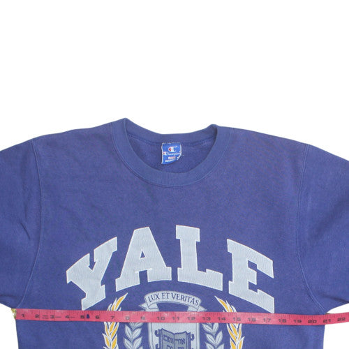 Champion Men's Blue Yale Graphic Crew Neck Sweatshirt Size L