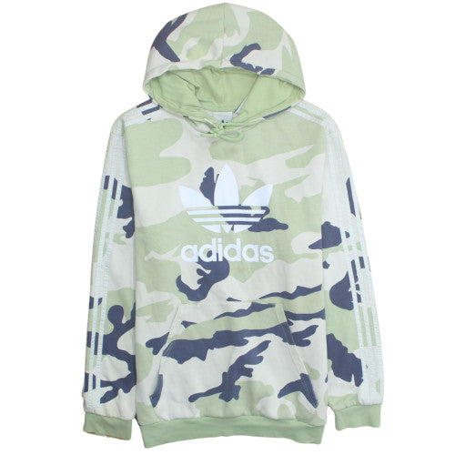 Adidas Mens Green Camouflage Pullover Hoodie Size L