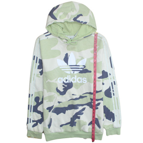 Adidas Mens Green Camouflage Pullover Hoodie Size L
