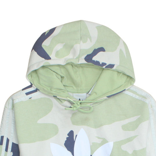 Adidas Mens Green Camouflage Pullover Hoodie Size L