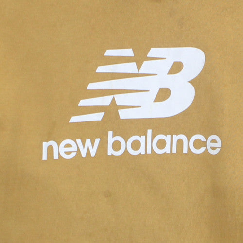 New Balance Men's Brown Pullover Hoodie L Logo Fleece Sweatshirt