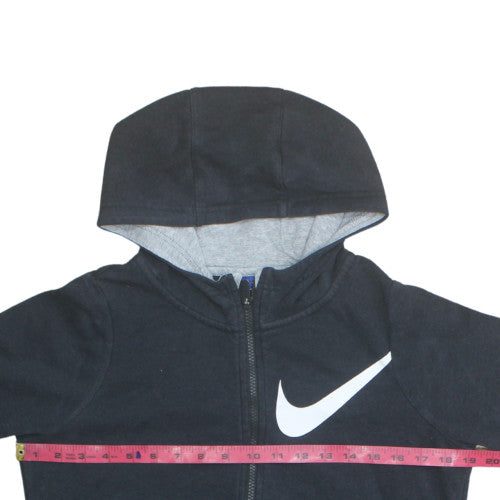 Nike Women Black Full Zip Hoodie XL Cotton Blend Logo Sportswear