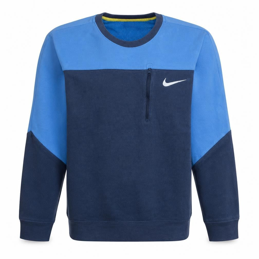Nike Men's Blue Small Pullover Sweatshirt with Zip Pocket