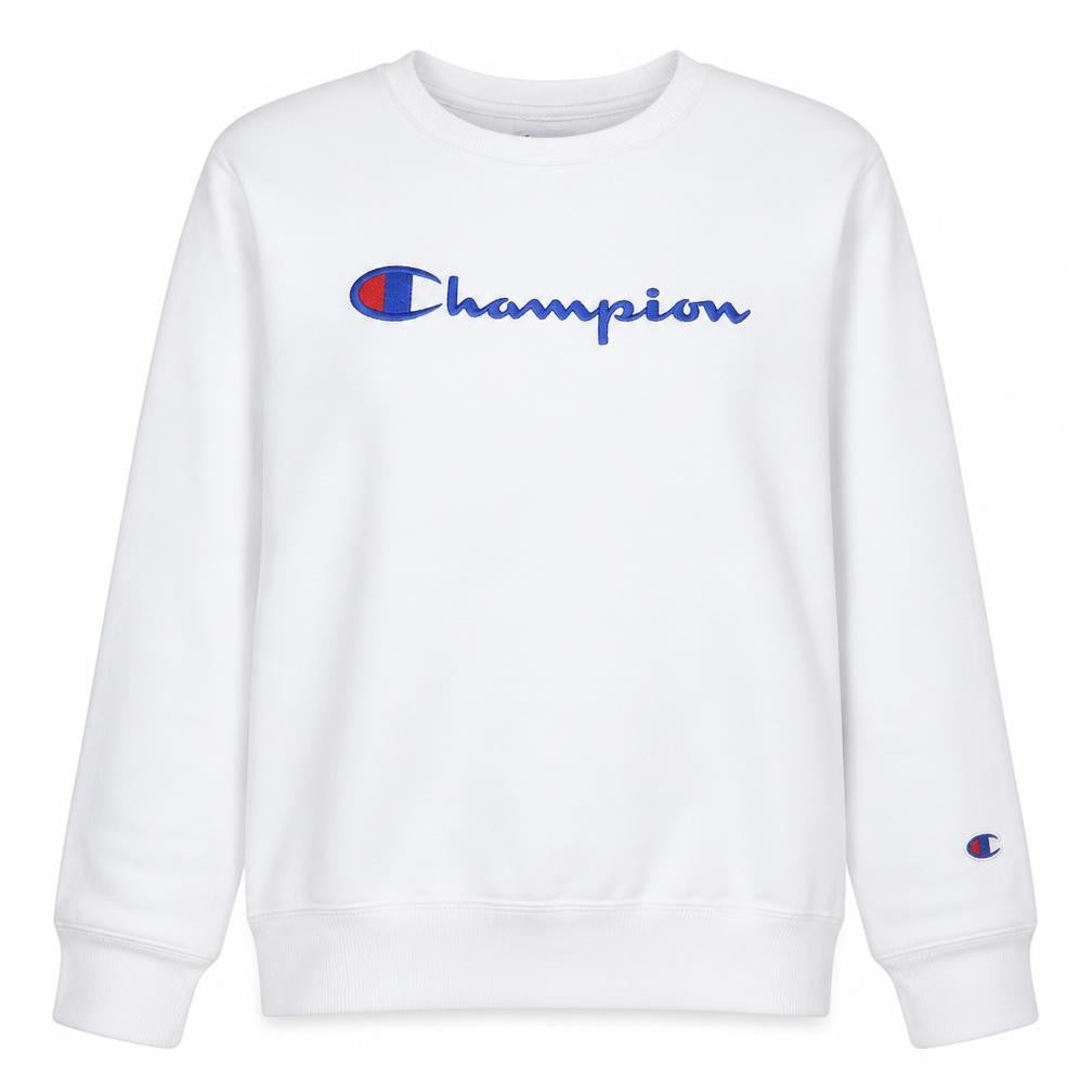 Champion Womens White L Pullover Sweatshirt Crew Neck Logo Athleticwear