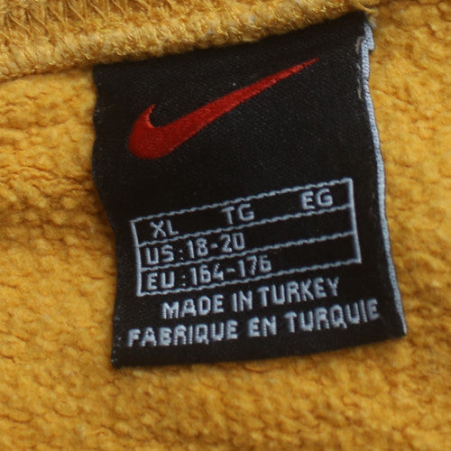 Nike Boys Yellow Athletic Crew Neck Sweatshirt XL Cotton Fleece