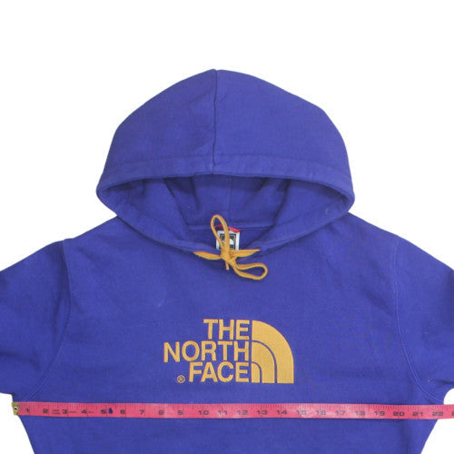 The North Face Womens Blue Pullover Hoodie Large Cotton Logo