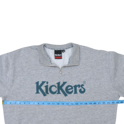 Kickers Mens Grey Classic 1/2 Zip Logo Sweatshirt Size M