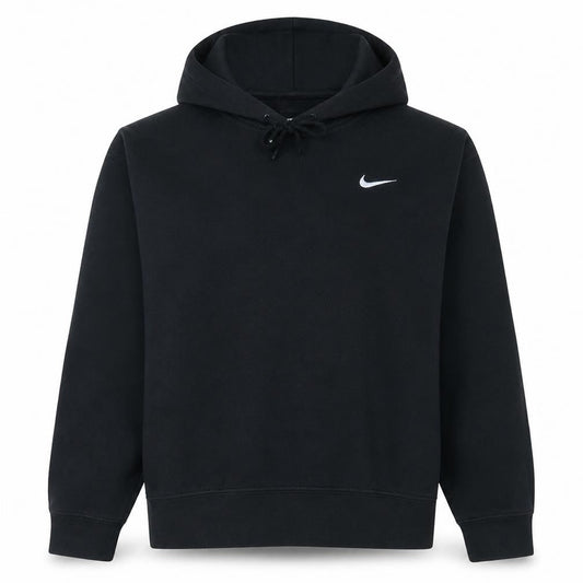 Nike Womens Black Pullover Hoodie L Hooded Sweatshirt Logo Embroidered
