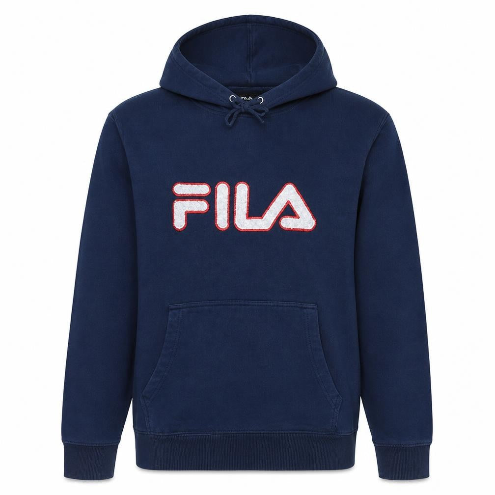 Fila Mens Blue Pullover Hoodie Small Regular Fit Fleece Logo Sportswear