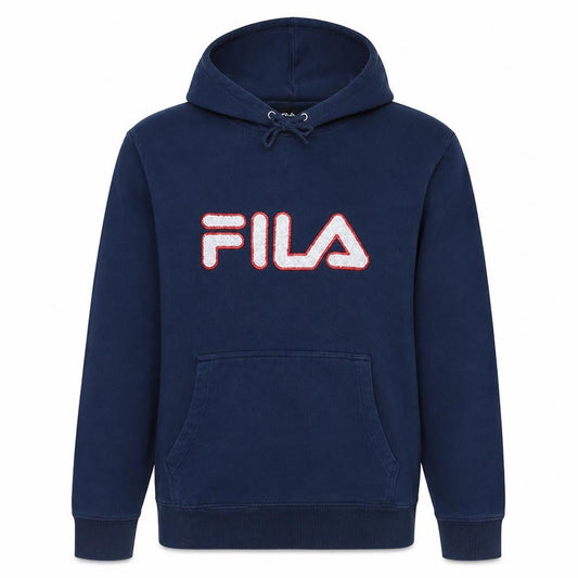 FILA Mens Blue Pullover Hoodie Small Regular Fit Fleece Logo Sportswear