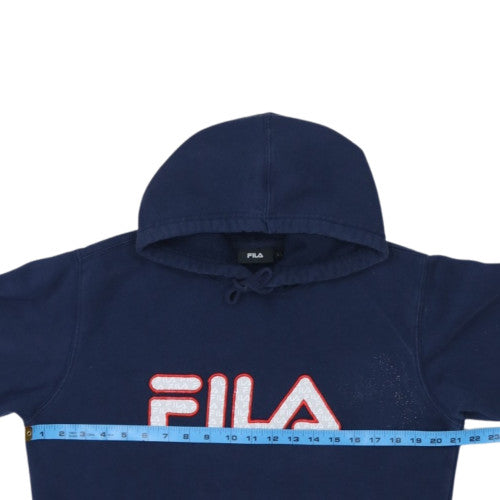FILA Mens Blue Pullover Hoodie Small Regular Fit Fleece Logo Sportswear