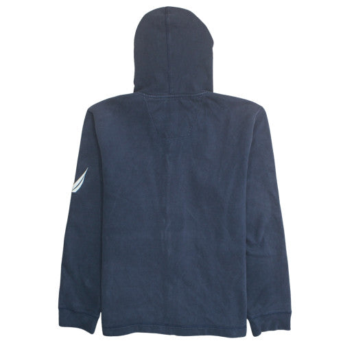 Nautica Men's Blue Full Zip Hoodie L Logo Design Fleece
