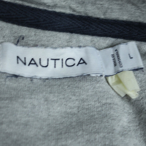 Nautica Men's Blue Full Zip Hoodie L Logo Design Fleece