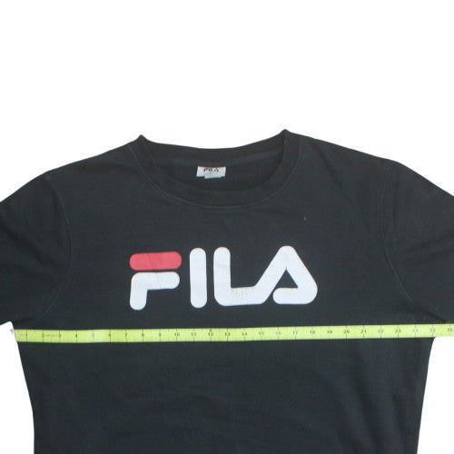 FILA Men's Black XL Pullover Sweatshirt Crew Neck Logo Fleece