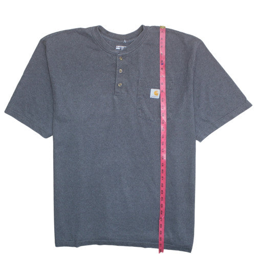Carhartt Men's Grey 2XL Loose Fit Henley Short Sleeve T-Shirt