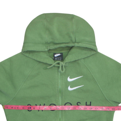 Nike Men's Green Full Zip Hoodie Swoosh Logo Size S