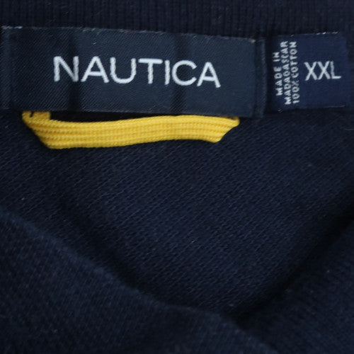 Nautica Men's Blue Check Short Sleeve Cotton Polo Shirt XXL