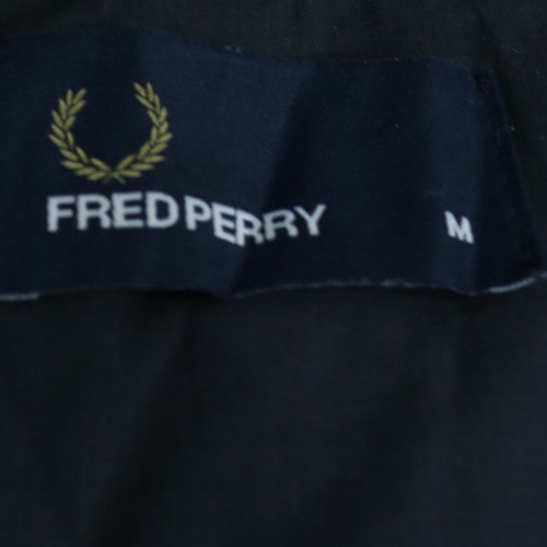 Fred Perry Men's Black Hooded Windbreaker Jacket Size M