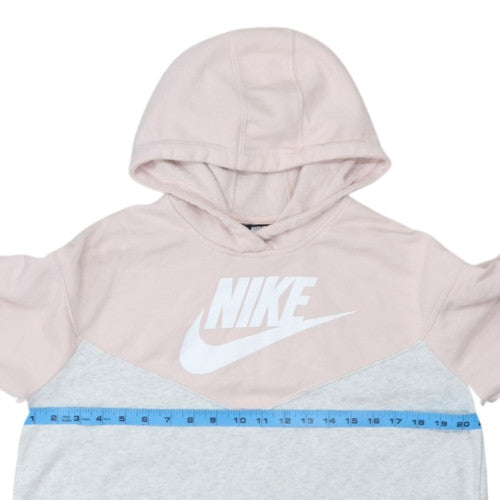 Nike Women’s Pink & Grey Pullover Long Sleeve Hoodie Size M