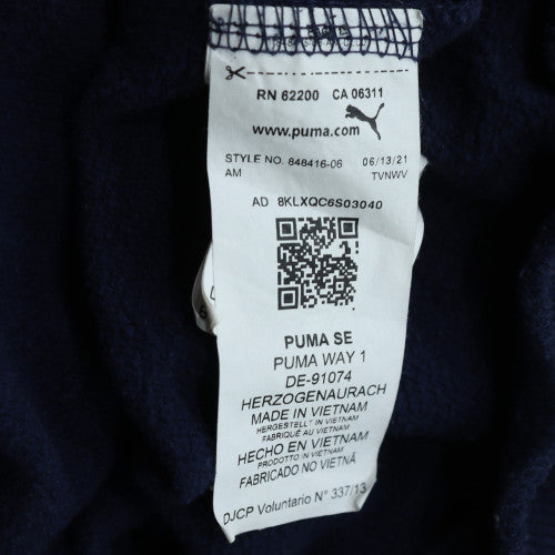 Puma Mens Blue Pullover Hoodie Size M Logo Fleece Hooded Sweatshirt