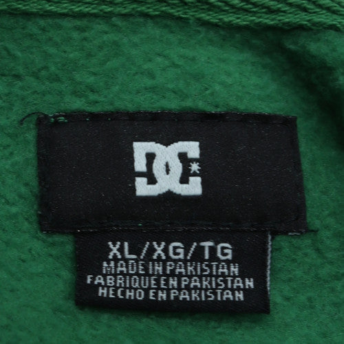 DC Men's Green Pullover Hoodie XL Logo Fleece Casual Sweatshirt