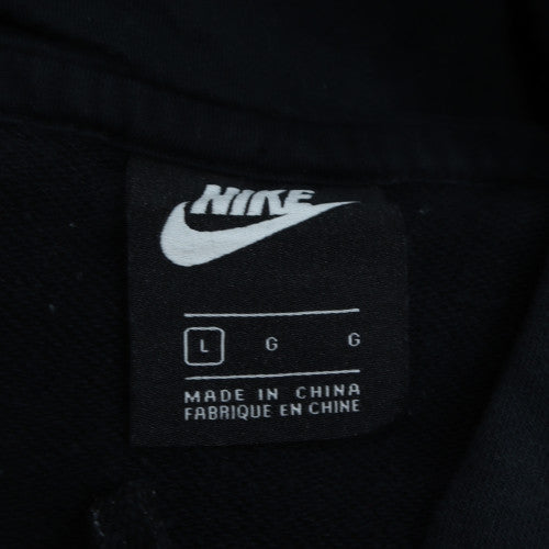 Nike Men's Black Pullover Hoodie L Sports Fleece Graphic Print