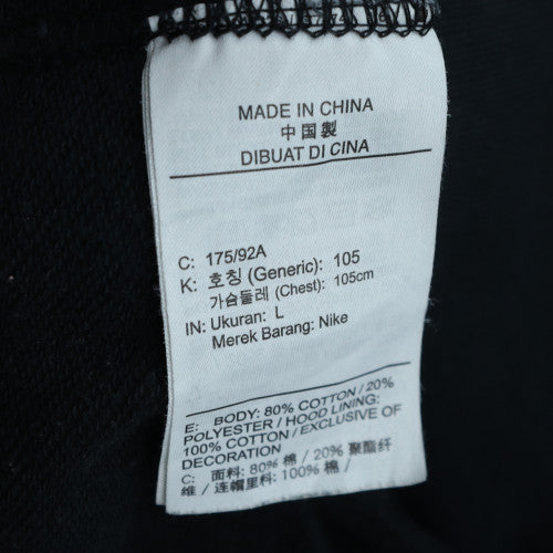 Nike Men's Black Pullover Hoodie L Sports Fleece Graphic Print