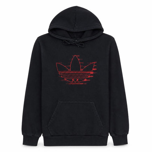 Adidas Men's Black XS Pullover Hoodie with Red Logo