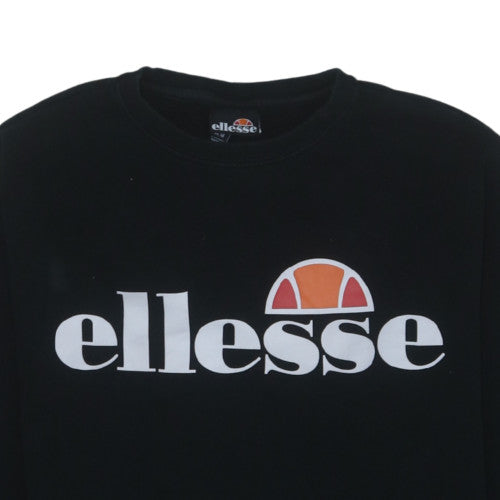 Ellesse Men's Black Regular Fit Logo Pullover Sweatshirt M