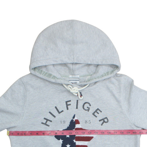 Hilfiger Denim Mens Grey L Pullover Hoodie with Logo Design