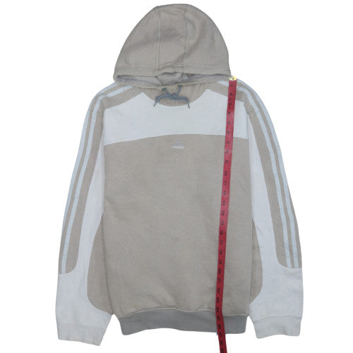 Adidas Men's Beige Pullover Hoodie L Logo Sports Fleece