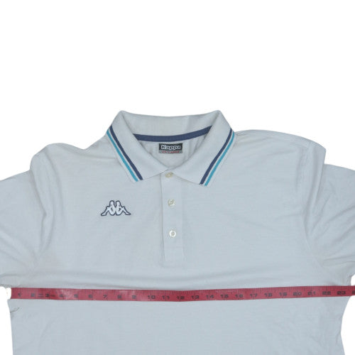 Kappa Men’s White 2XL Cotton Polo Shirt Embroidered Logo