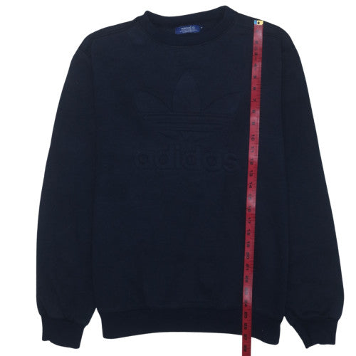Adidas Mens Blue XL Pullover Crew Neck Logo Sweatshirt
