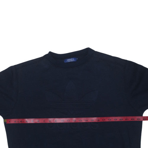 Adidas Mens Blue XL Pullover Crew Neck Logo Sweatshirt