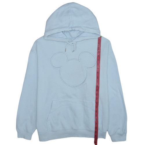 H&M Women Light Blue Disney Mickey Hoodie Size L Cotton Blend